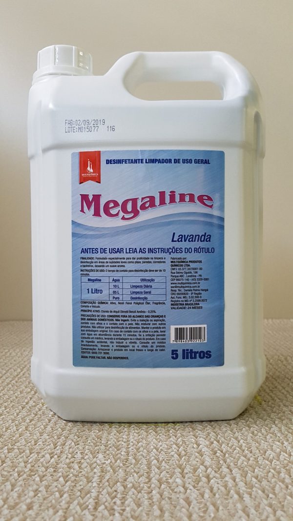 Desinfetante Megaline Lavanda - 5L - MULTQUIMICA